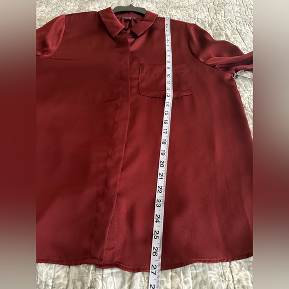Vince Camuto Burgundy Button Down Shirt - Picture 12 of 12